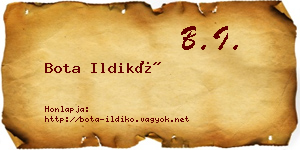 Bota Ildikó névjegykártya